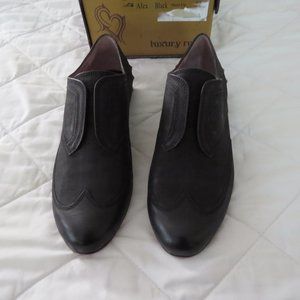 Luxury Rebel "Alex" Studded Matte Sueded Black Leather Moccasins